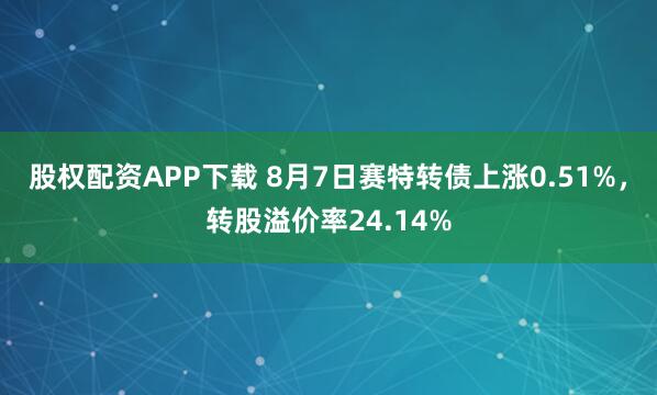股权配资APP下载 8月7日赛特转债上涨0.51%，转股溢价率24.14%